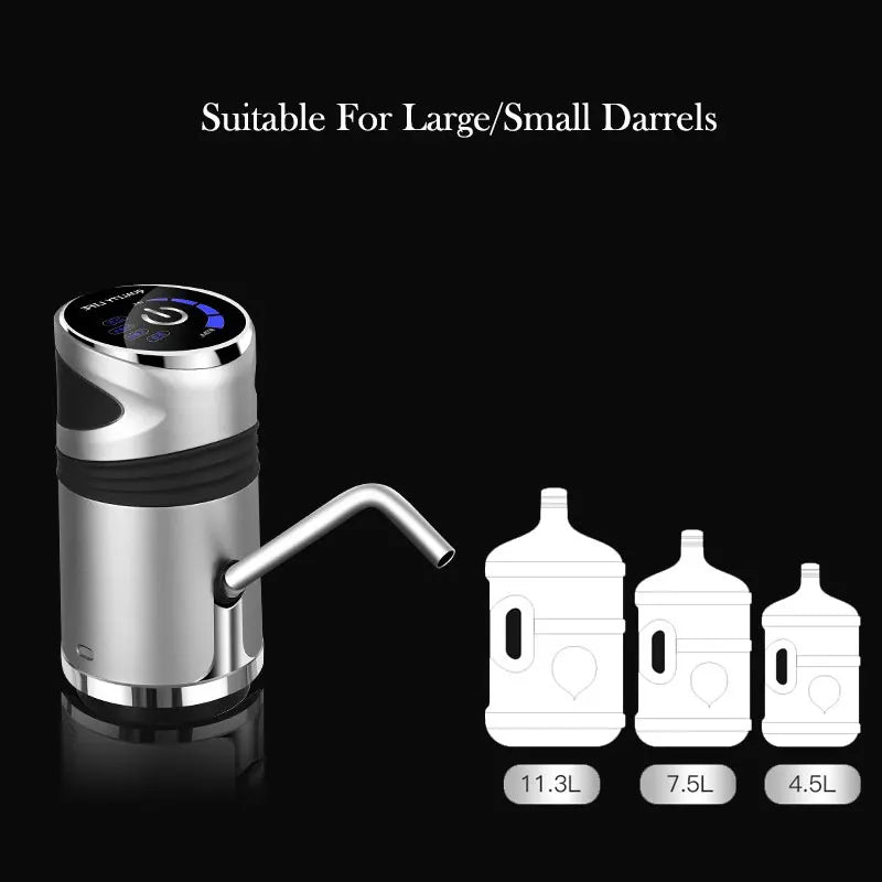 USB Drinking Fountain Electric Charging Portable Water Pump Dispenser Gallon Drinking Bottle Switch Silent Charging Touch Button