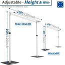 3X6M Double Crossbar Pipe&Drape Backdrop Stand Applicable To Centers for Wedding Curtain Decoration Portable Aluminum Pipe Kit