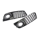 Front Bumper Fog Light Lamp Mesh Grille Honeycomb Cover For Audi A4 B8 2009-2012