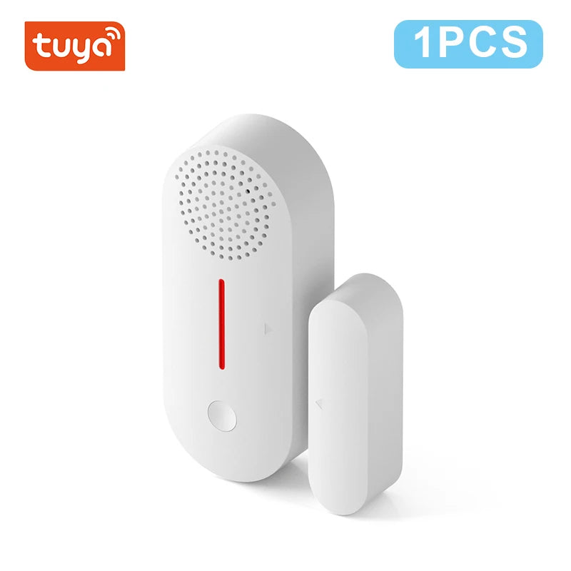 Tuya Smart WiFi Door Window Sensor Sound WiFi Security Alarm Door Open Closed Detectors APP Remote Control Timing Arm and Disarm