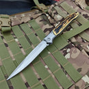 12" Large Folding Pocket Knife, EDC Knife, Stainless Steel Blade and Wooden Handle Folding Knife for Men Outdoor Camping Hunting