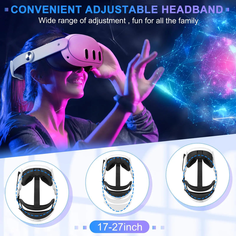 Adjustable Comfort Elite Strap for Meta Quest 3 VR Head Strap with Battery 10000mAh Fast Charging for Meta Quest 3 Accessories