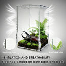 Reptile Acrylic Enclosure High Transparency Habitat Tank for Spider Mantis Gecko Corn Snake Breeding Box with Ventilation Holes