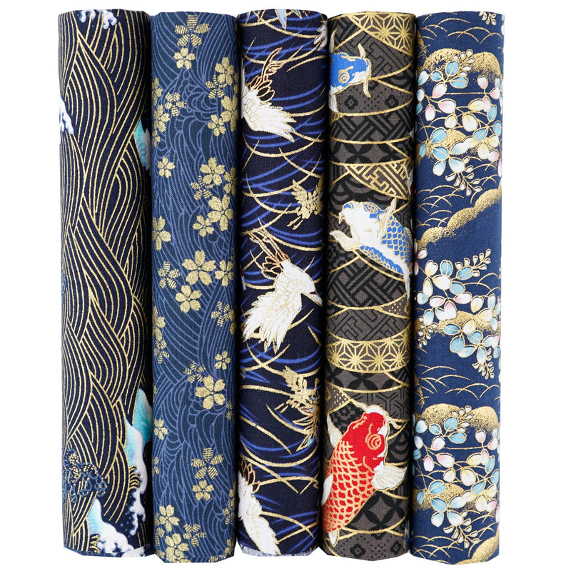 5PCS 25 x 25cm/50 x 50cm Squares Cotton Craft Japanese Fabric Cloths for DIY Bundle Patchwork Quilting Sewing Artcraft