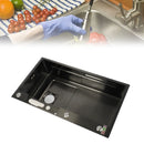 Smart Kitchen Sink Thickened Large Capacity Washbasin Stainless Steel Digital Display Kitchen Sink Brushed  for Kitchen