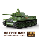 M4A3 Medium Tank Building Blocks T34/76 Armored Cars Bricks Model WW2 Classic Military Toys Adult Boys Kids Christmas Gifts DIY