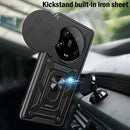 Armor Funda für Xiaomi 14 Ultra Hülle mit verschiebbarer Kameraobjektivschutz und Ringständer für Xiaomi 14 Ultra Capa