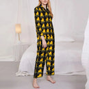 Pajamas Female Yellow Classic Ducks Daily Sleepwear Animal Two Piece Retro Pajama Sets Long Sleeve Elegant Oversize Home Suit