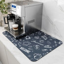 Coffee Machine Mat Rubber Backing Water-Absorbent Dish Drying Pad Kitchen Worktop Drainage Mat Home Decor