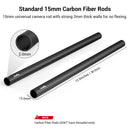 SmallRig 15mm Carbon Fiber Rod for 15mm Rod Support System (Non-Thread), 12 / 9 / 8 / 6 / 4 inches Long 2pcs/set for DSLR Camera