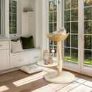 Modern Solid Wood Cat Tree with Plush Cushion and Toy Ball Activity Tower Center Cozy Rest Sisal Rope Scratching Post for Indoor