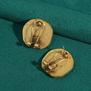Vintage Style Gold Plated Ancient Coins Stud Earrings For Woman Round Button Shape Luxury Quality Jewelry Designer Gift 2026