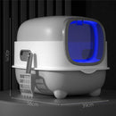 Cat Litter Box, Closed Cat Toilet with Automatic Anti-Sand Cage, Ultraviolet Sterilization and Deodorization, 38x55x36cm
