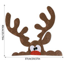 Christmas Door Window Stickers DIY Felt Cloth Elk Snowman Santa Claus Wall Sticker Noel Christmas Decoration Happy New Year 2025