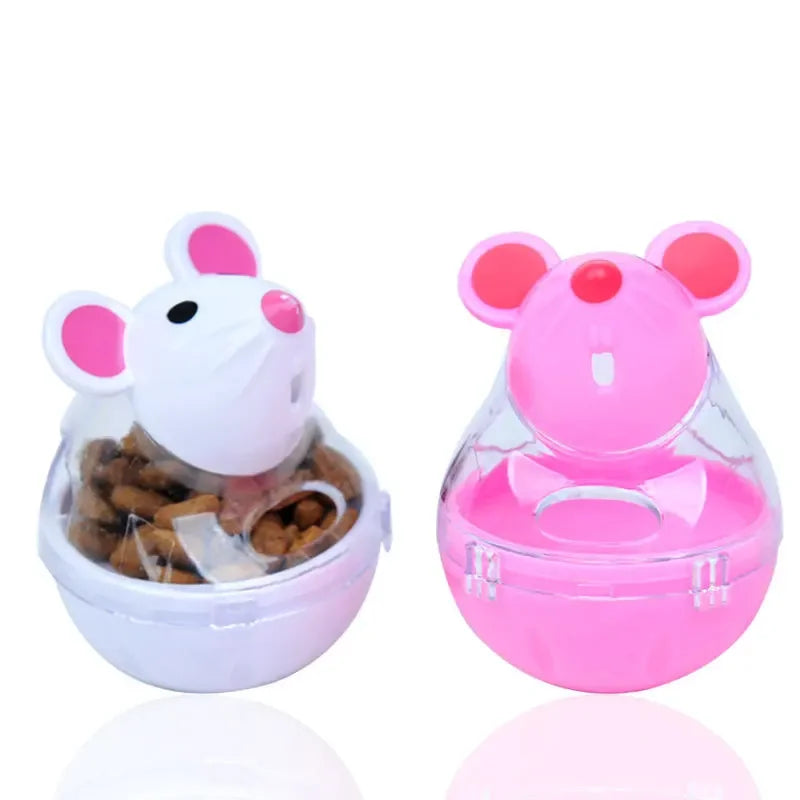 Mouse Tumbler Leak Food Feeder Pet Puzzle Cartoon Cats Toy Leakage Ball Kitten Interactive Toys Slow Feeding Pet Supplies