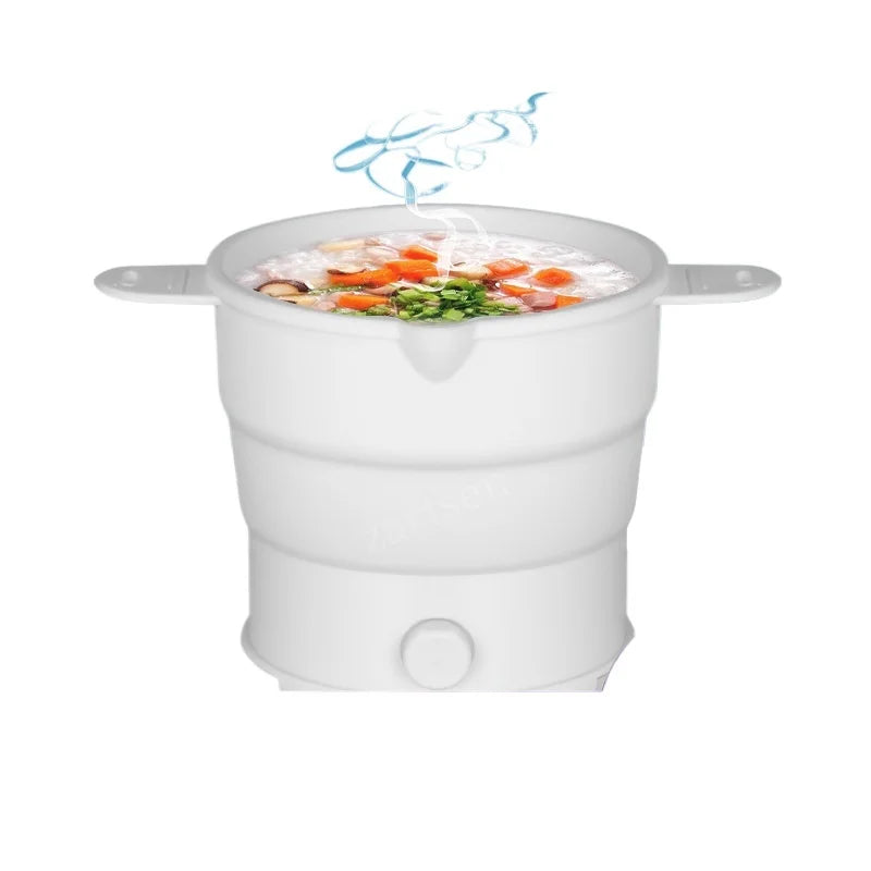 Foldable Electric Cooker 220V Mini Multifunction Hot Pot Food Steamer Cooking Machine for Dormitory Noodle Cooker for Travel