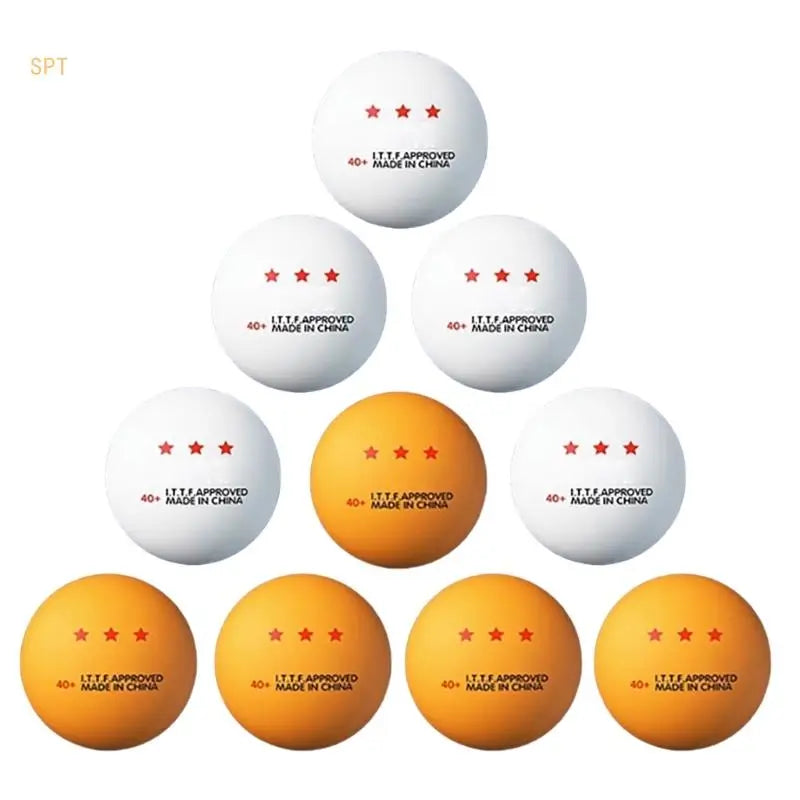 10 Pcs Professional Pingpong Ball 3 Star Table Tennis Ball Outdoor and Indoor PingPong Ball for Training, Competition 714F