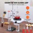 SucceBuy Essential Oil Distillation Kit 500ml 2L Distillation Apparatus 3.3 Boro Lab Glassware Distillation Kit w/ Heat Plate