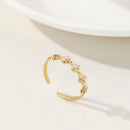 YACHAN Classic Minimalist Floral Zircon Rings For Women Fashion Stainless Steel High Quality Wedding Jewelry