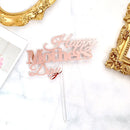 Best Mom Mother's Day Party Cake Topper Pink Red Love You Mum Acrylic Cake Topper for Mommy Birthday Party Cake Decorations Gift