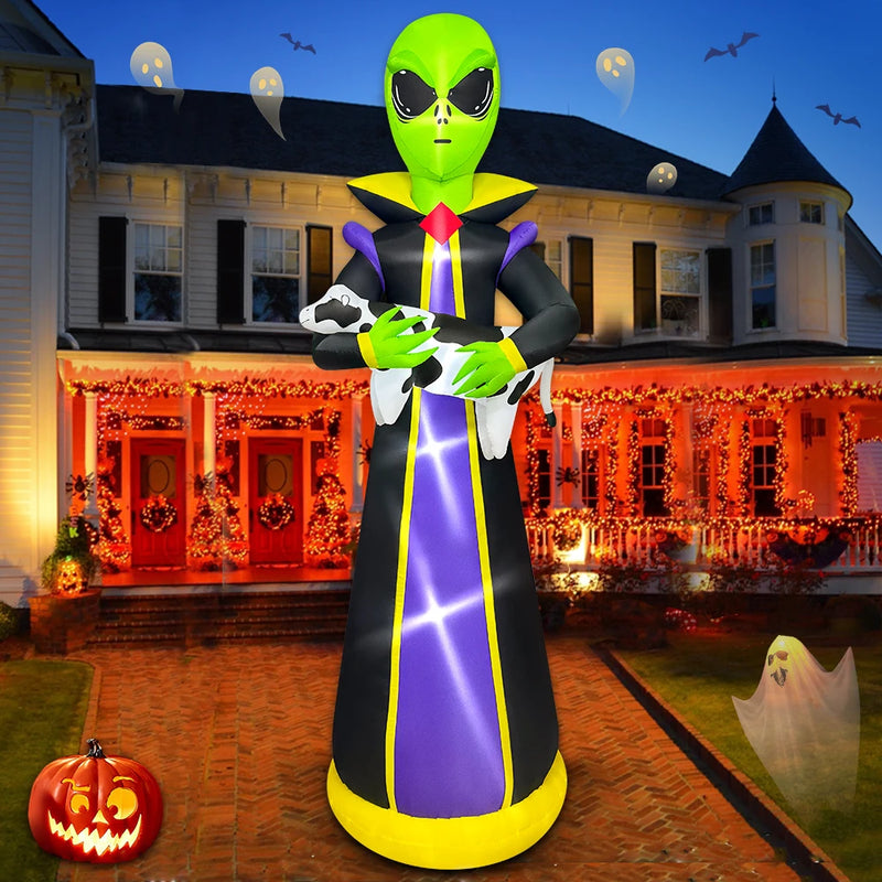 240cm 270cm Halloween Home Outdoor Decoration Arch Door Scary Ghost Pumpkin Witch Blow Up Halloween Party Decor Prop