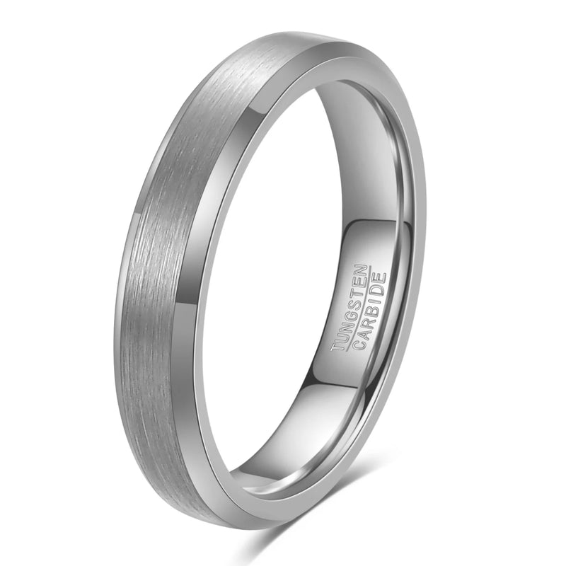 4/6/8/mm Black Tungsten Carbide Ring Men Brushed Silver Color Wedding Band Women Engagement Rings For Male Jewelry