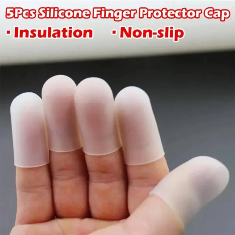 5Pcs Silicone finger cover, thermal insulation and anti slip finger cover, barbecue oil release tool, finger protection cover