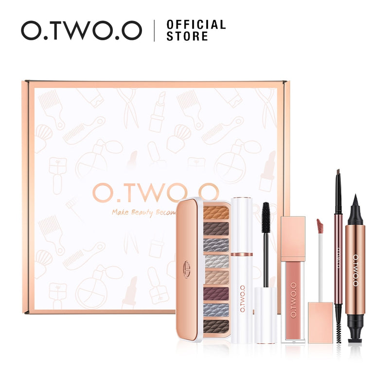 O.TWO.O 11pcs/set Full Makeup Kit Include Eye Shadow Blusher Concealer Contour Highlight Mascara Eyebrow Eyeliner Loose Powder