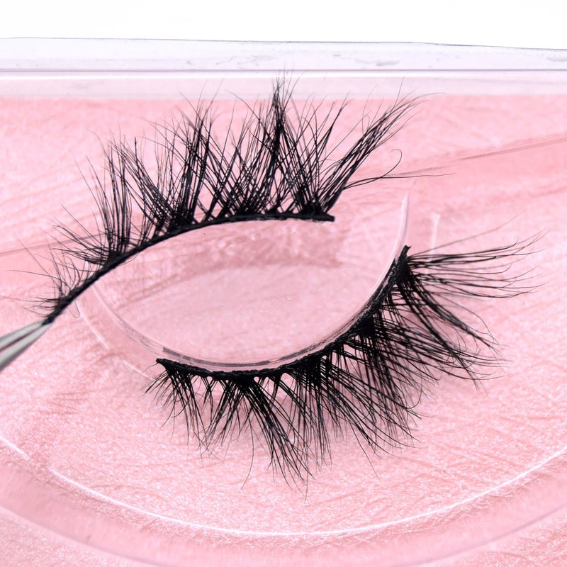 Visofree Half Mink Lashes Make Up False Eyelashes Hand Up Natural Long Mink Lashes Cruelty Free Crisscross Mink Fake Eyelashes