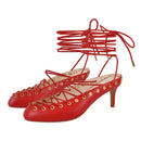 The Sorbonne | White Closed-Toe Kitten Heel Mule with Lace-Up Detail
