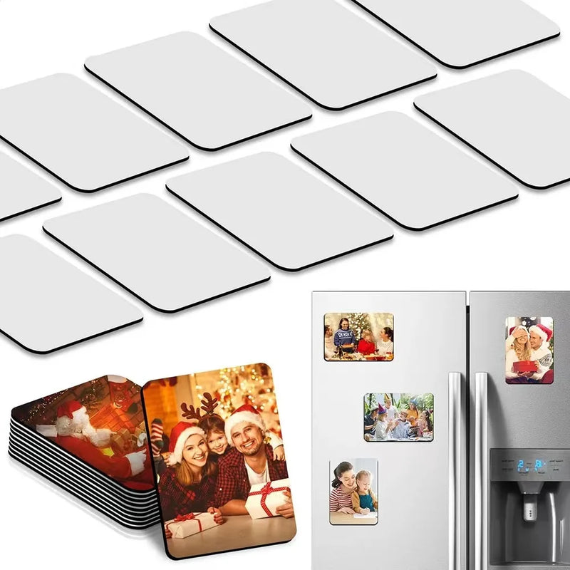 50pcs/Lot Sublimation Magnet Blanks Sublimation Blank Fridge Magnets Personalized for DIY Kitchen Office Decorative