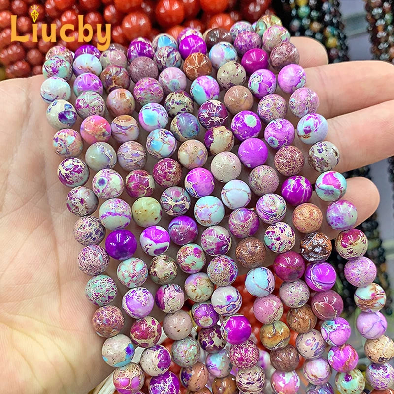 5A Quality For Jewelry Making Natural Violet Emperor Stone Smooth Handmade Beads DIY decoration Crafts 15"Wholesales 4/6/8/10mm