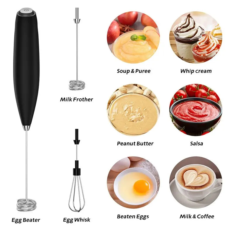 Hand Blender Electric Egg Beater Milk Frother Handheld, Mini Electric Drink Mixer Foamer with Stand for Coffee Lattes