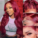 99j Burgundy Body Wave Human Hair 13x6 Lace Front Wigs High Density 30 Inch 13x4 Hd Lace Frontal Wigs For Women Choice Brazilian