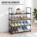 Shoe Rack 4 Tier / 6 Tier Shoe Organizer with 4 Shelves / 6 Shelves Metal Shoe Storage Stackable for Living Room Hallway Black