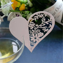 50pcs/set Wedding Table Decoration Place Cards Laser Cut Bird Heart Floral Wine Glass Place Cards For Party Decoration