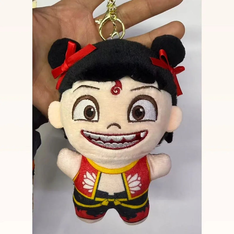 Nezha Ao Bing Anime Keychain Action Figures PVC/Acrylic Car Key Chain Ring Mini Figure Model Schoolbag Pendent Toy Kids Toy Gift