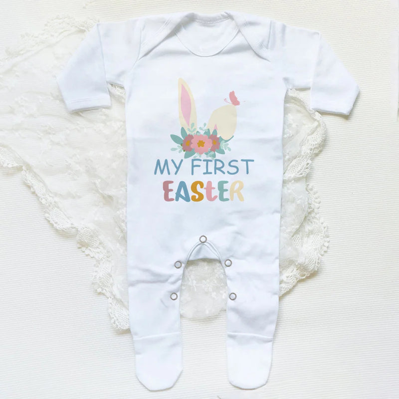 My 1st Easter Baby Bodysuit Babygrow Sleepsuit Rabbit Print Baby Coming Home Hospital Outfit Clothes Infant Easter Party Romper
