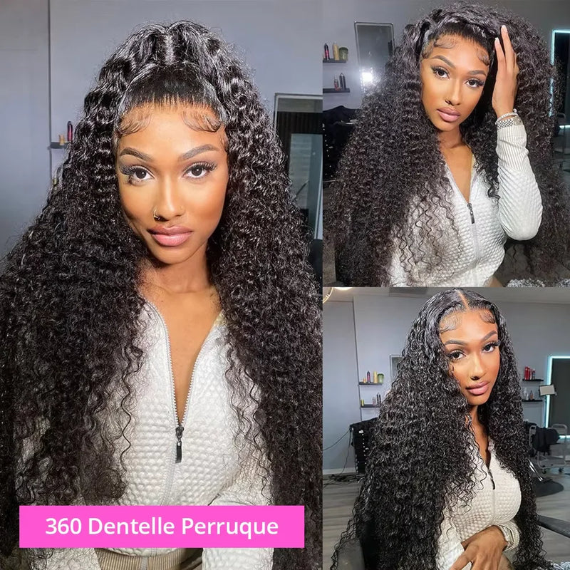 Water Wave Lace Front Human Hair Wigs Brazilian Deep Wave 360 HD Lace Frontal Wig Curly Human Hair Wigs For Women PrePlucked