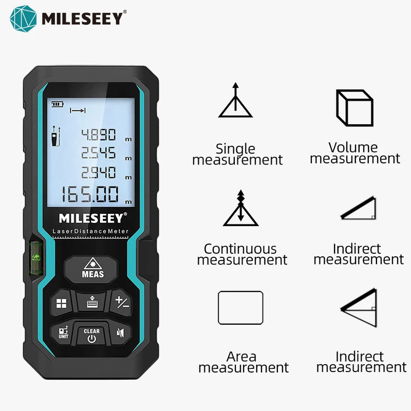 MILESEEY Laser Rangefinder S6 40M 60M 80M 100M Laser Diatance Meter IP54 Electronic Ruler Useful Measurement Tool