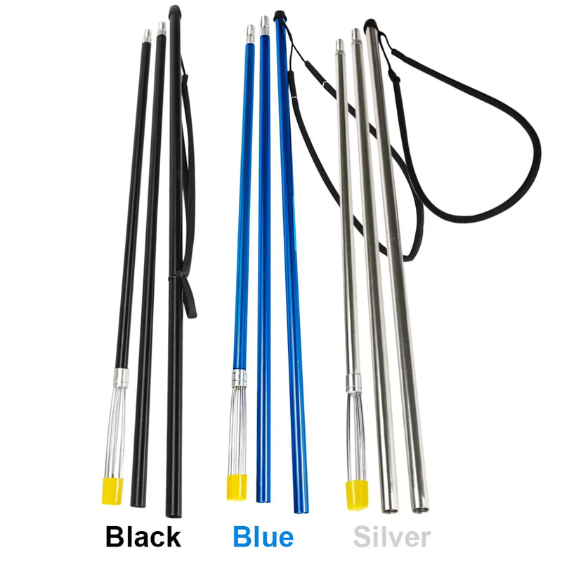 3 Section Fishing Prong Harpoon with 5 Barbed Rods & Lanyard Fishing Diving Spear Aluminum Alloy Detachable for Catch Fish