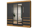 Wardrobe Couple with Mirror 4 Doors 6 Drawers Araplac Sofia