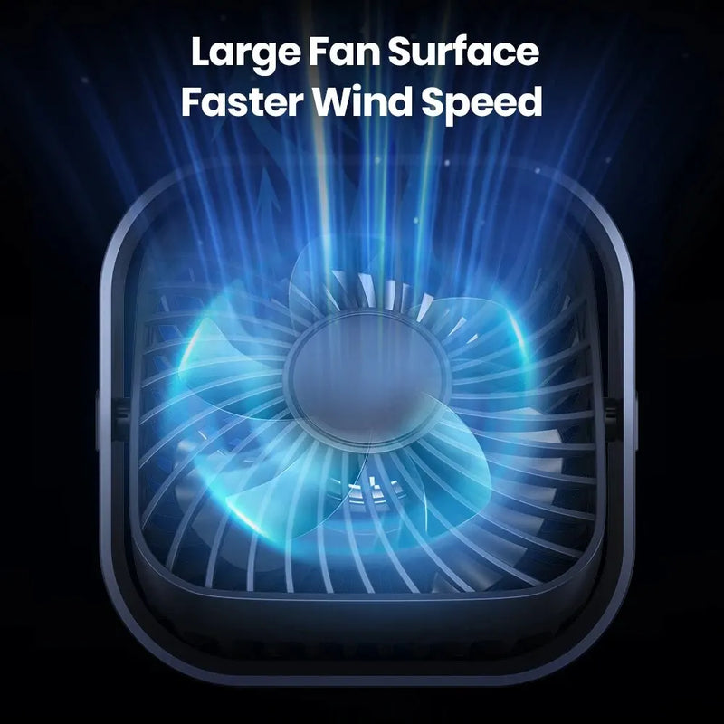 TOPK USB Desk Fan,Strong Airflow &Quiet Operation,Three-Speed Wind Small Fan,360° Rotatable Head for Home Office Table & Deskto