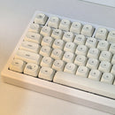 Simple Milky White Cute Cat Theme Keycap 124Keys PBT Sublimation MOA Profile Round Ball Caps Korean Mechanical Keyboard Keycaps