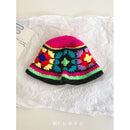 Retro Versatile Japanese Dopamine Rainbow Knitted Bucket Hats for Women Spring and Autumn Travel Fashion Casual Basin Cap