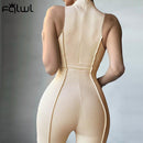 Habbris Fall Ribbed Black Jumpsuit Women Turtleneck Long Sleeve Jumpsuit White Bodycon Jumpsuit Winter One Piece Outfits Women