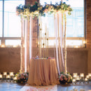 Gold Floor Candelabra 5 Arm Tall Candle Holder with Acrylic Lampshade for Wedding Table Birthday Party Decoration 10PCS