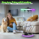 Idea17 UFO Drone for Beginners 360° Avoids Obstacles Multiple Lighting Modes, RC Quadcopter 360° Flip Alitude Hold 2 Batteries
