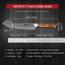 XINZUO 5" Utility Knife 67 Layers VG10 Damascus Stainless Steel Japan Chef Knife Kitchen Cook Knives Best Quality