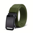 Men's Belt With Automatic Metal Buckle , Outdoor Working Tactical Belt ,Toothless Automatic Buckle For sports canvas Belts